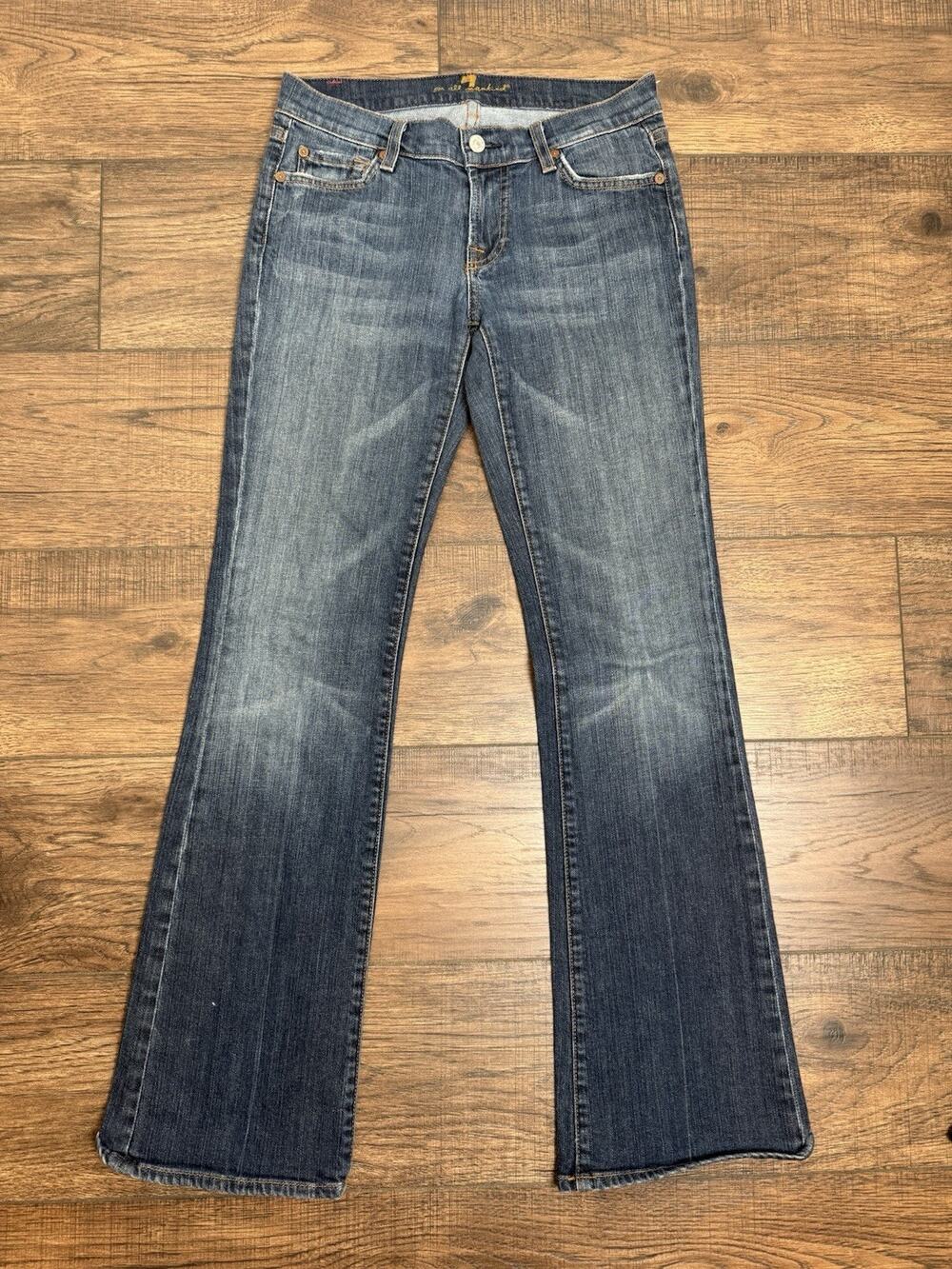 7 For All Mankind Jeans Womens 28 Boot Cut Low Rise Denim Stretch 28x30
